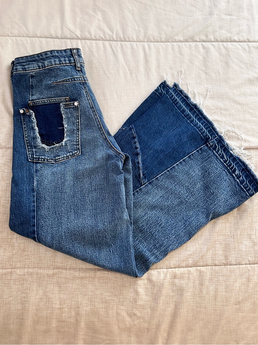 Anthropologie Pilcro the Darian 70s paneled wide leg flare jeans size 29 - Picture 5 of 7